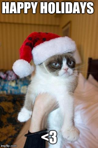 Grumpy Cat Christmas Meme | HAPPY HOLIDAYS; <3 | image tagged in memes,grumpy cat christmas,grumpy cat | made w/ Imgflip meme maker