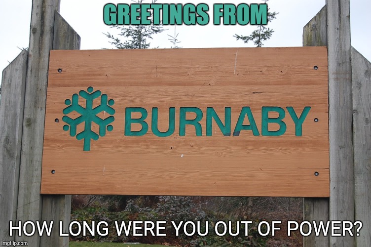 GREETINGS FROM HOW LONG WERE YOU OUT OF POWER? | made w/ Imgflip meme maker