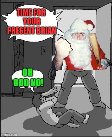 goofy time | TIME FOR YOUR PRESENT BRIAN OH GOD NO! | image tagged in goofy time | made w/ Imgflip meme maker