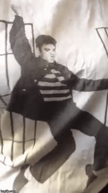 Animated GIF showing a lively Let's Rock cheer