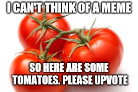 I CAN'T THINK OF A MEME; SO HERE ARE SOME TOMATOES. PLEASE UPVOTE | image tagged in tomatoes | made w/ Imgflip meme maker