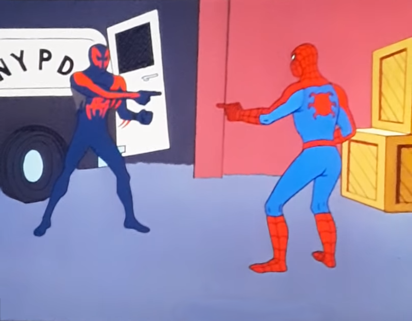 High Quality Pointing Spider-Man 2099 Blank Meme Template