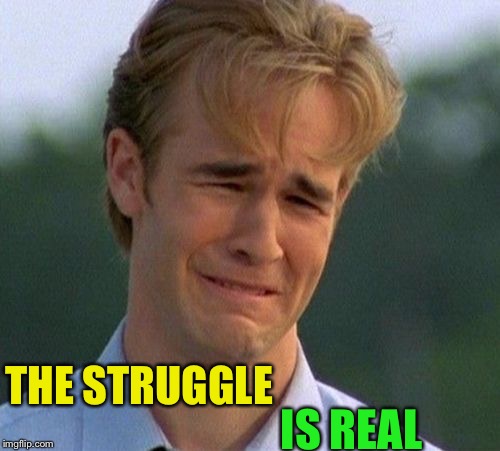 1990s First World Problems Meme | THE STRUGGLE IS REAL | image tagged in memes,1990s first world problems | made w/ Imgflip meme maker