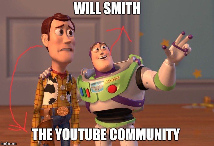 X, X Everywhere | WILL SMITH; THE YOUTUBE COMMUNITY | image tagged in memes,x x everywhere | made w/ Imgflip meme maker
