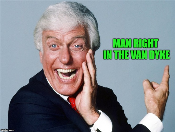 laughing dick van dyke | MAN RIGHT IN THE VAN DYKE | image tagged in laughing | made w/ Imgflip meme maker