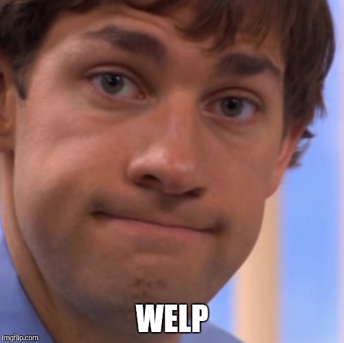 Welp Jim face | WELP | image tagged in welp jim face | made w/ Imgflip meme maker