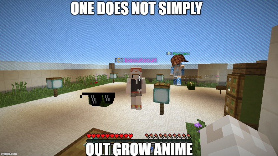 XD | ONE DOES NOT SIMPLY; OUT GROW ANIME | image tagged in anime | made w/ Imgflip meme maker
