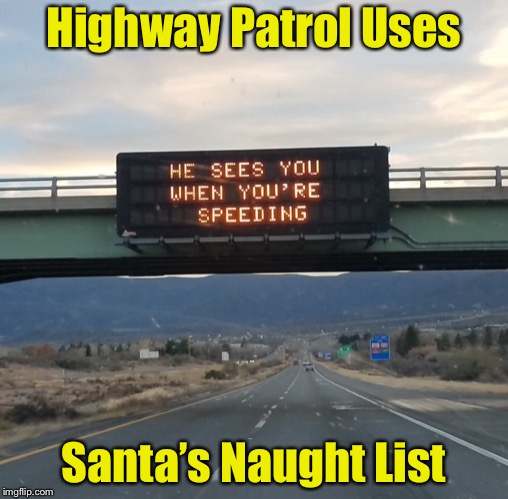 Now I need a Reindeer Detector too | Highway Patrol Uses; Santa’s Naught List | image tagged in memes,speeding,santa,police | made w/ Imgflip meme maker
