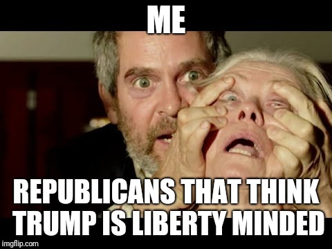 Trump liberty | ME; REPUBLICANS THAT THINK TRUMP IS LIBERTY MINDED | image tagged in libertarian | made w/ Imgflip meme maker