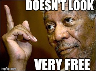 This Morgan Freeman | DOESN'T LOOK VERY FREE | image tagged in this morgan freeman | made w/ Imgflip meme maker