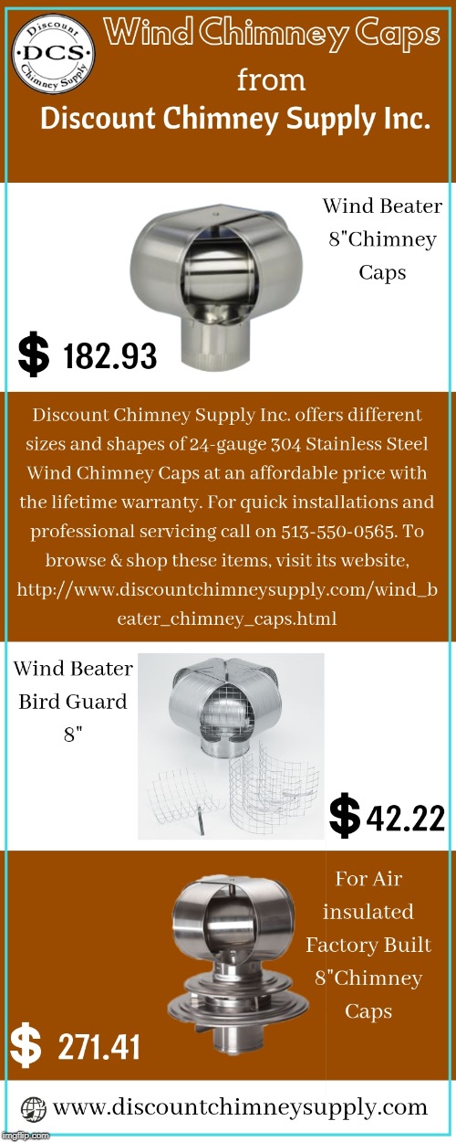 Buy best quality Wind Chimney Caps from Discount Chimney Supply Inc. | image tagged in wind chimney caps,chimney cover,chimney essentials,chimney spares,chimney accessories | made w/ Imgflip meme maker