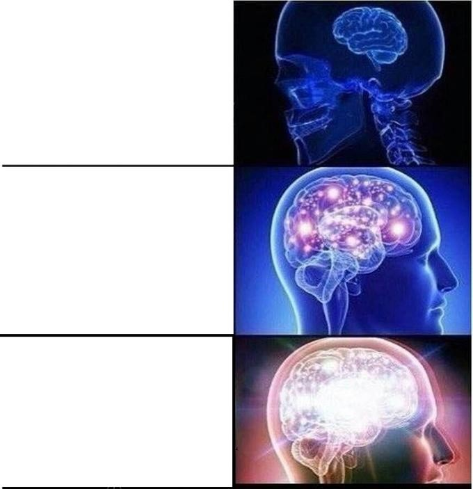 High Quality 3-tier brain Blank Meme Template