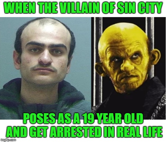 Ethan Rourke Jr. Arrested | WHEN THE VILLAIN OF SIN CITY; POSES AS A 19 YEAR OLD AND GET ARRESTED IN REAL LIFE | image tagged in rourke jr arrested,mugshot,humor,arrested | made w/ Imgflip meme maker