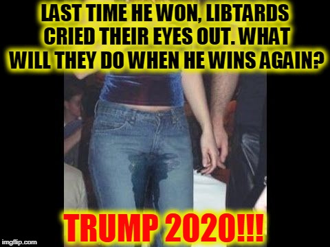 TRUMP 2020 !!! | LAST TIME HE WON, LIBTARDS CRIED THEIR EYES OUT. WHAT WILL THEY DO WHEN HE WINS AGAIN? TRUMP 2020!!! | image tagged in funny,funny memes,memes,truth,mxm | made w/ Imgflip meme maker