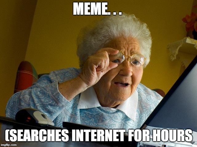 Grandma Finds The Internet | MEME. . . (SEARCHES INTERNET FOR HOURS | image tagged in memes,grandma finds the internet | made w/ Imgflip meme maker
