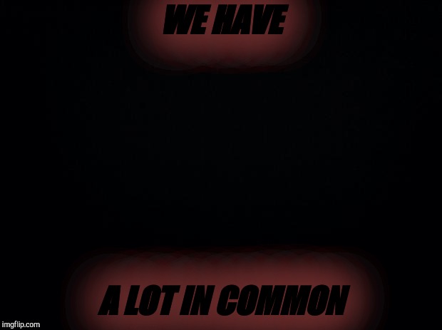 Black background | WE HAVE; A LOT IN COMMON | image tagged in black background | made w/ Imgflip meme maker