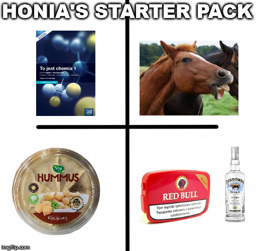 Blank Starter Pack | HONIA'S STARTER PACK | image tagged in memes,blank starter pack | made w/ Imgflip meme maker