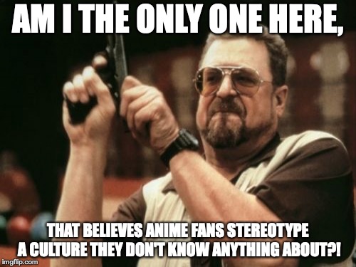 Am I The Only One | AM I THE ONLY ONE HERE, THAT BELIEVES ANIME FANS STEREOTYPE A CULTURE THEY DON'T KNOW ANYTHING ABOUT?! | image tagged in am i the only one | made w/ Imgflip meme maker