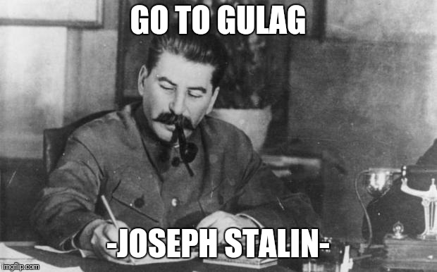 Stalin diary | GO TO GULAG -JOSEPH STALIN- | image tagged in stalin diary | made w/ Imgflip meme maker