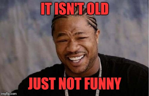 Xibit | IT ISN'T OLD JUST NOT FUNNY | image tagged in xibit | made w/ Imgflip meme maker