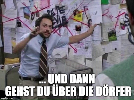 Pepe Silvia | ... UND DANN GEHST DU ÜBER DIE DÖRFER | image tagged in pepe silvia,de | made w/ Imgflip meme maker