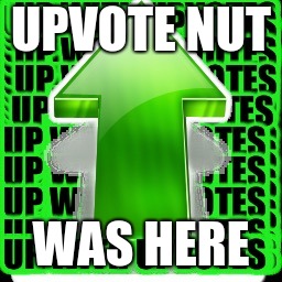 upvote | UPVOTE NUT WAS HERE | image tagged in upvote | made w/ Imgflip meme maker