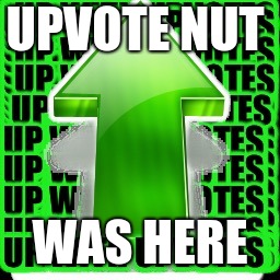 upvote | UPVOTE NUT WAS HERE | image tagged in upvote | made w/ Imgflip meme maker