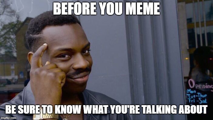 Roll Safe Think About It Meme | BEFORE YOU MEME BE SURE TO KNOW WHAT YOU'RE TALKING ABOUT | image tagged in memes,roll safe think about it | made w/ Imgflip meme maker