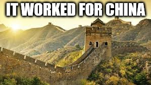 Great wall | IT WORKED FOR CHINA | image tagged in border wall | made w/ Imgflip meme maker