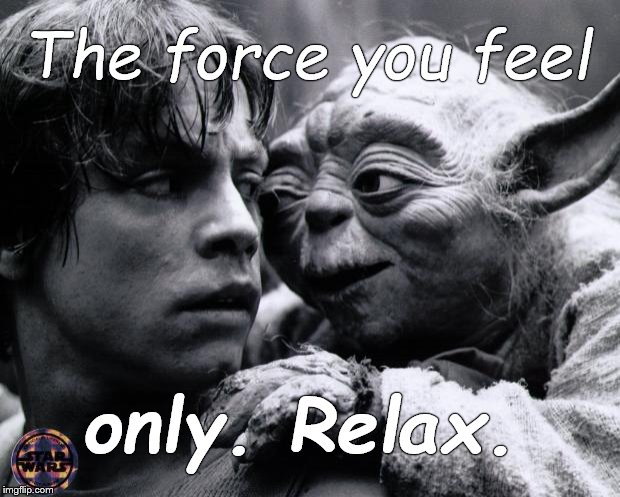 Yoda & Luke | The force you feel only. Relax. | image tagged in yoda  luke | made w/ Imgflip meme maker