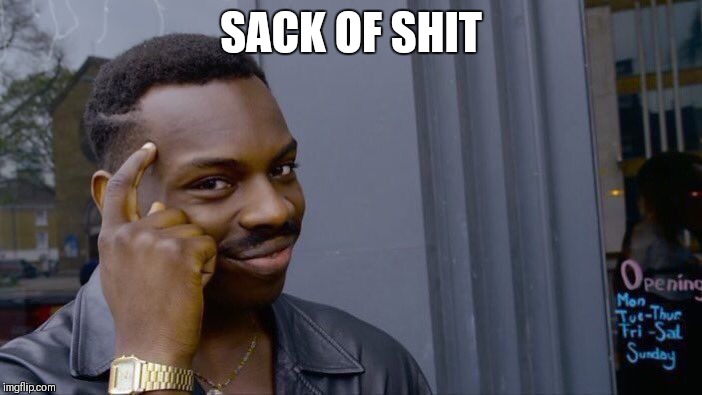 Roll Safe Think About It Meme | SACK OF SHIT | image tagged in memes,roll safe think about it | made w/ Imgflip meme maker