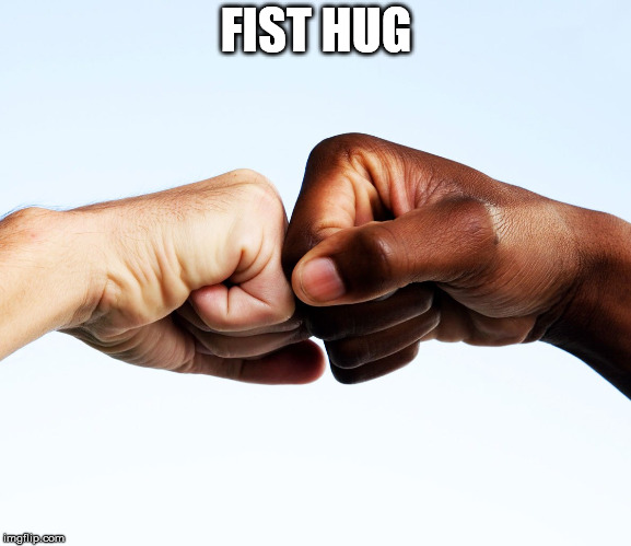 fist bump | FIST HUG | image tagged in fist bump | made w/ Imgflip meme maker