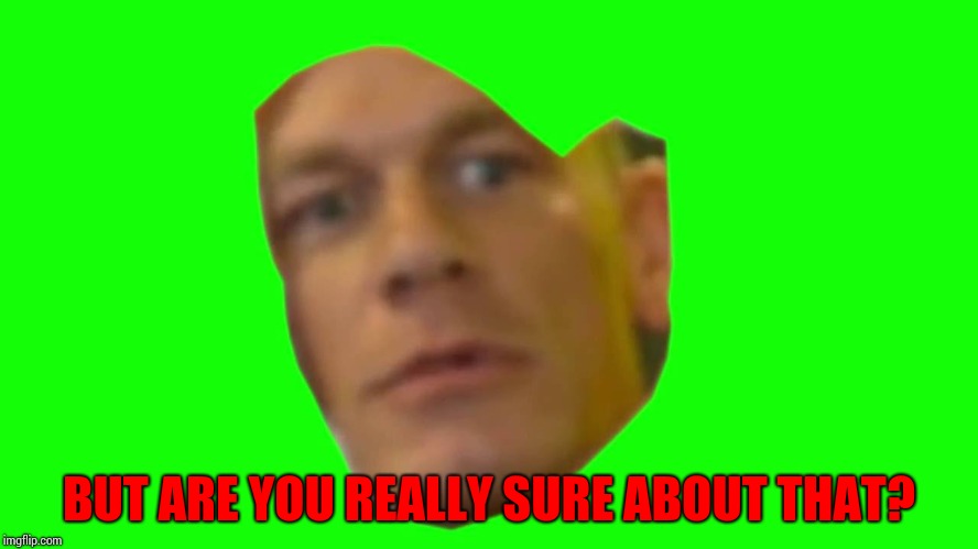 Jon Cena Are You Sure About That | BUT ARE YOU REALLY SURE ABOUT THAT? | image tagged in jon cena are you sure about that | made w/ Imgflip meme maker