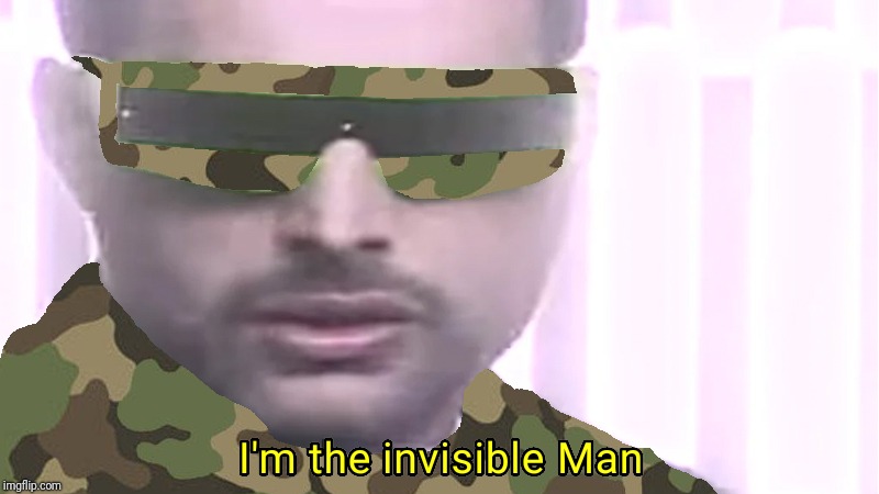 The true invisible man | image tagged in the invisible man,camouflage | made w/ Imgflip meme maker