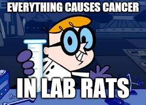 Dexter Meme | EVERYTHING CAUSES CANCER IN LAB RATS | image tagged in memes,dexter | made w/ Imgflip meme maker