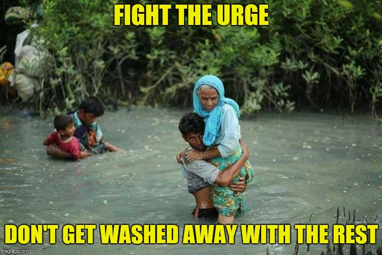 FIGHT THE URGE DON'T GET WASHED AWAY WITH THE REST | made w/ Imgflip meme maker