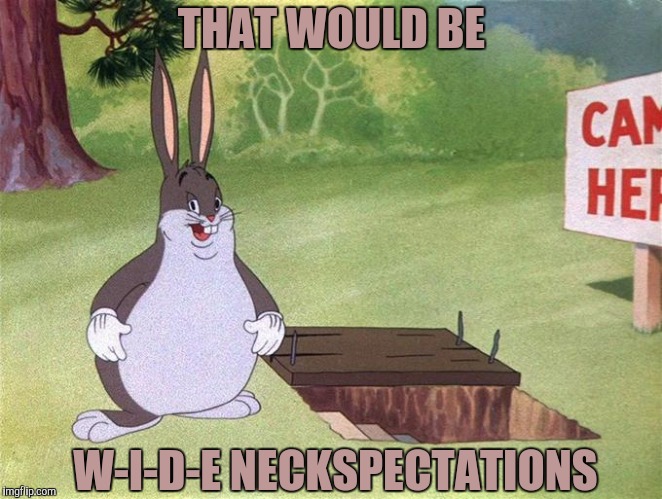 Big Chungus | THAT WOULD BE W-I-D-E NECKSPECTATIONS | image tagged in big chungus | made w/ Imgflip meme maker
