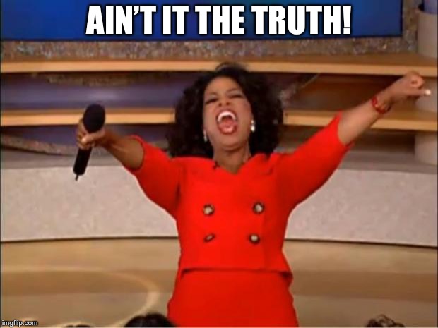 Oprah You Get A Meme | AIN’T IT THE TRUTH! | image tagged in memes,oprah you get a | made w/ Imgflip meme maker