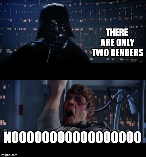 Star Wars No | THERE ARE ONLY TWO GENDERS; NOOOOOOOOOOOOOOOOO | image tagged in memes,star wars no | made w/ Imgflip meme maker