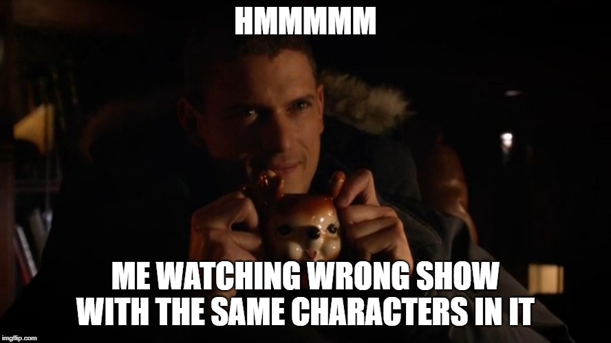 Captain Cold | HMMMMM ME WATCHING WRONG SHOW WITH THE SAME CHARACTERS IN IT | image tagged in captain cold | made w/ Imgflip meme maker