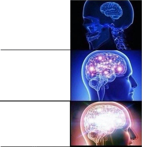 Expanding brain (smaller) Blank Meme Template