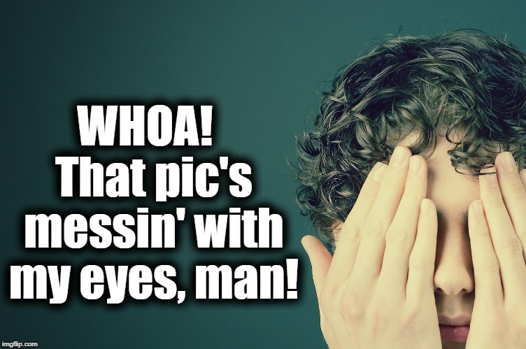 WHOA!  That pic's messin' with my eyes, man! | made w/ Imgflip meme maker