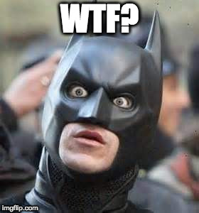 Amazed Batman | WTF? | image tagged in amazed batman | made w/ Imgflip meme maker