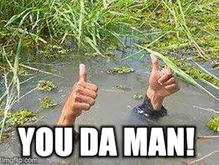 FLOODING THUMBS UP | YOU DA MAN! | image tagged in flooding thumbs up | made w/ Imgflip meme maker