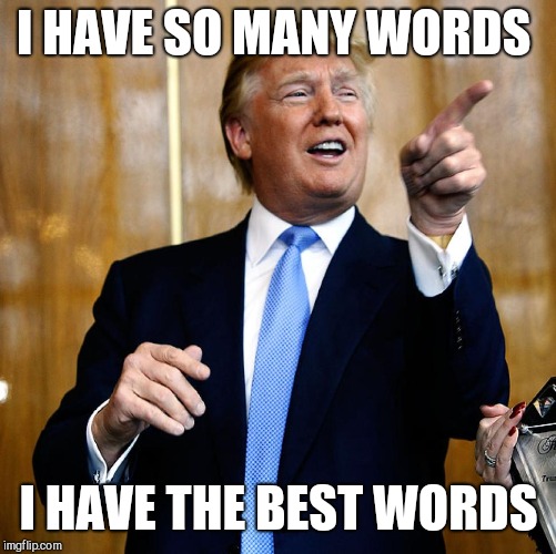 Donal Trump Birthday | I HAVE SO MANY WORDS I HAVE THE BEST WORDS | image tagged in donal trump birthday | made w/ Imgflip meme maker