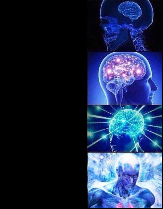 brain expanding black background Blank Meme Template