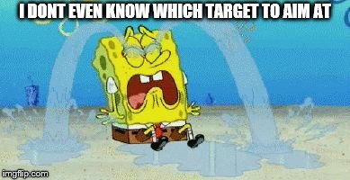 cryin | I DONT EVEN KNOW WHICH TARGET TO AIM AT | image tagged in cryin | made w/ Imgflip meme maker