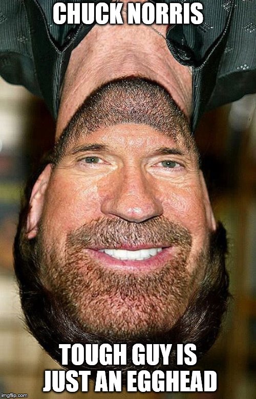  CHUCK NORRIS; TOUGH GUY IS JUST AN EGGHEAD | made w/ Imgflip meme maker