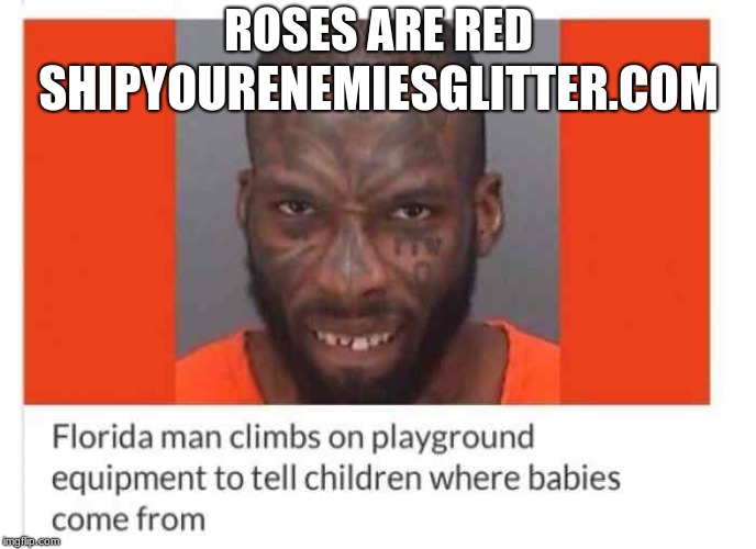 ROSES ARE RED; SHIPYOURENEMIESGLITTER.COM | image tagged in roses are red | made w/ Imgflip meme maker
