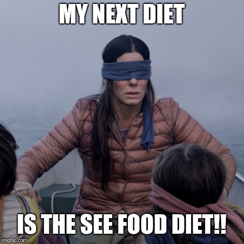 Bird Box | MY NEXT DIET; IS THE SEE FOOD DIET!! | image tagged in bird box | made w/ Imgflip meme maker